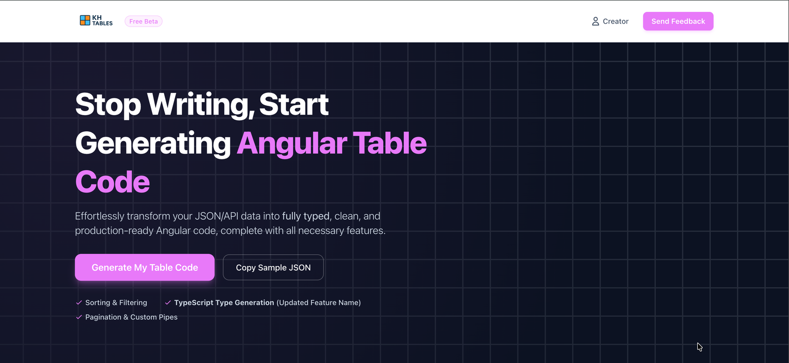 Kh Tables app