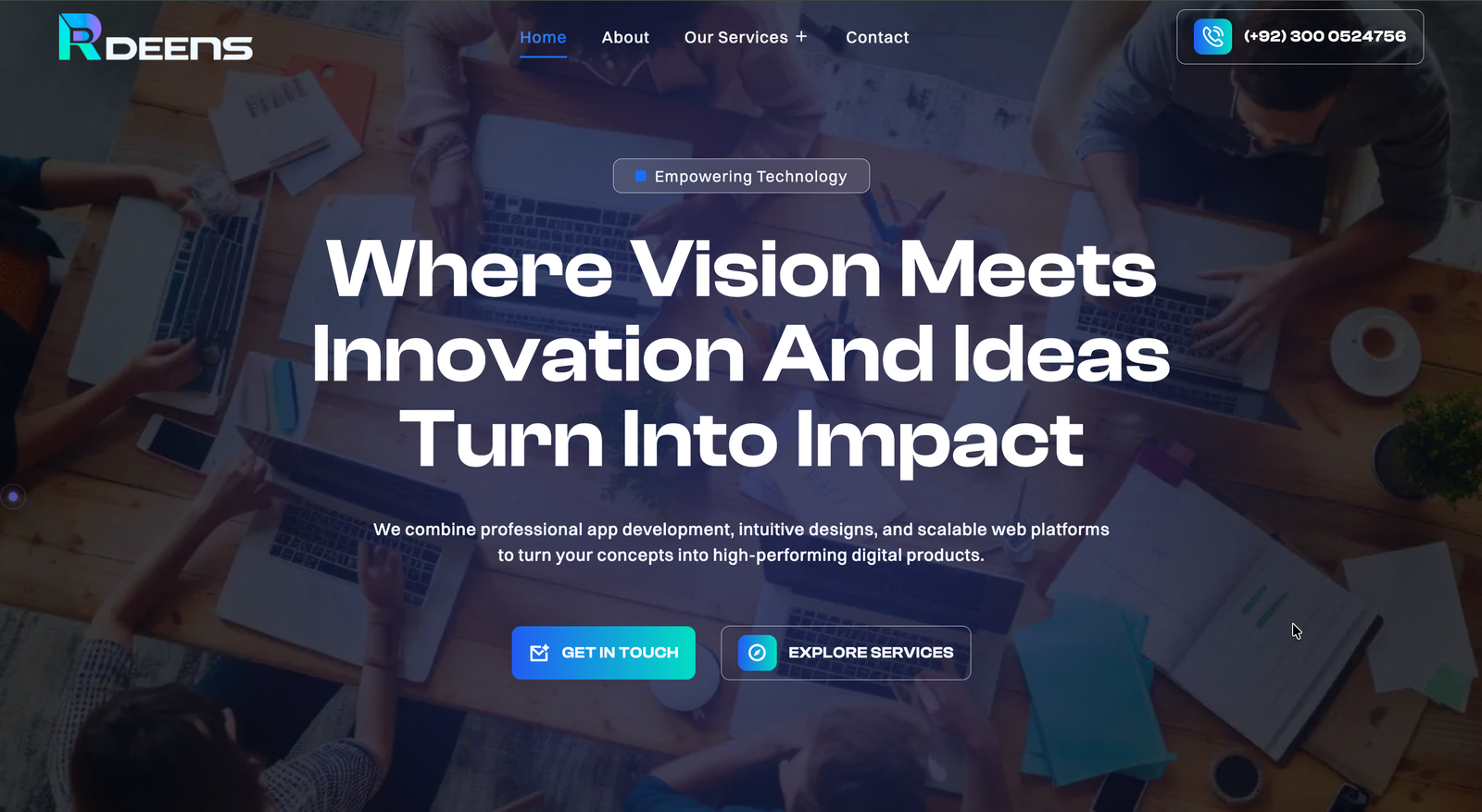 Rdeens Web Agency website